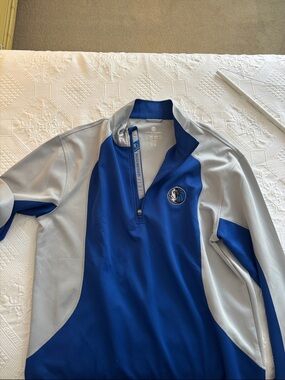 Dallas Mavericks Blue and Gray Quarter-Zip Pullover XL